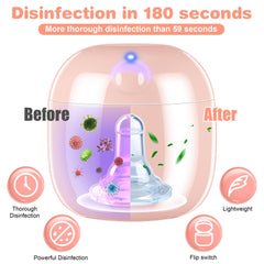 Qualirey mini UV disinfection box closed for quick on-the-go sanitization.