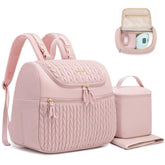 Qualyphant breast pump backpack pink with portable pumping on the go