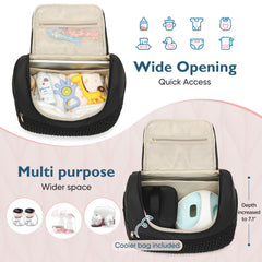 Qualyphant breast pump bag anti-theft back pocket secures valuables.