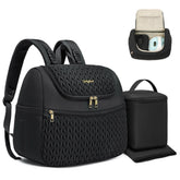 Qualyphant breast pump bag front view with organized pockets for easy commuting.