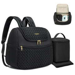 Qualyphant breast pump bag front view with organized pockets for easy commuting.