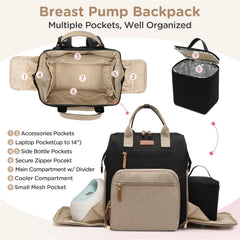 Qualyphant breast pump bag insulated bottle pockets for feeds on the move
