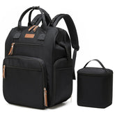 Qualyphant breast pump bag side view with dual openings and organized pockets for quick access.