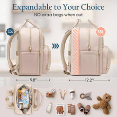 Qualyphant diaper bag backpack changing pad folds neatly for quick on-the-go changes.