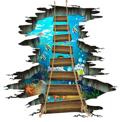 Quanhaigou 3D floor stickers underwater scene for vibrant sea world decor