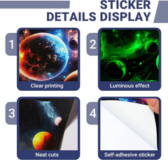 Quanhaigou Glow Space Wall Decals 3D design adds dimension to walls.