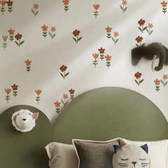QUCHENG boho wall stickers leaves and flowers elevate girl's room ambiance