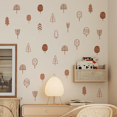 QUCHENG Boho wall stickers leaves create a playful, calming nursery ambiance.