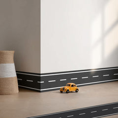 QUCHENG boys-bedroom wall stickers create a vibrant road-themed backdrop