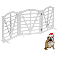 QUCHRYO wooden dog gate free-standing shows easy room separation for pets and families.
