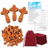 Queekay 30-set wooden crosses in packaging illustrate bulk gifting options.