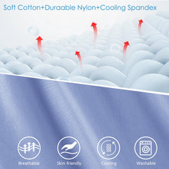QUEEN ROSE solid maternity pillowcase blue, 55-inch, breathable fabric for easy-care cleaning.