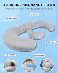 Queen Rose pregnancy pillow connected strap keeps positions stable for comfortable adjustments.