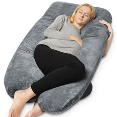 Queen Rose u-shape pregnancy pillow full-body support for side sleepers.