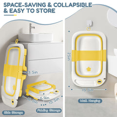QueenFul collapsible baby bathtub safe material ensures durable, baby-friendly baths.