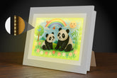 Queens of Pentacles USA LED artwork frame front view—bright display for kids' artwork.