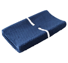 QUENESS Baby Changing Pad Cover Estate Blue close-up fabric texture for soft skin contact and comfort.