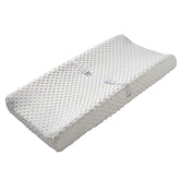 QUENESS baby changing pad cover front view with soft plush dots for gentle contact