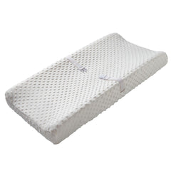 QUENESS baby changing pad cover front view with soft plush dots for gentle contact