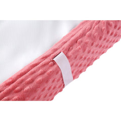 QUENESS strawberry red fit preview demonstrates snug 32x16 and 34x16 pad compatibility.