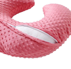 Queness nursing pillow cover StrawberryRed colorway adds bright nursery style.