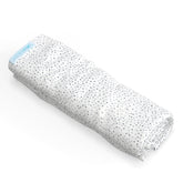QuickZip crib extra zip-on sheet in gray dot on mattress enables quick, calm sheet changes.