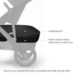 Quintriae water resistant fabric closeup shows durable spill protection for snacks and toys