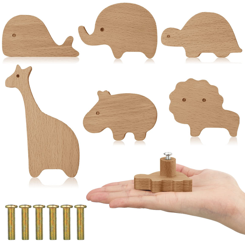 Qunclay wooden dresser knob lion enhances nursery furniture with playful charm