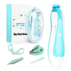 Qunlions life baby electric nail file in use for gentle, safe baby nails.