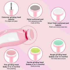 Qunlions life nail trimmer provides multiple grinding heads for various ages.