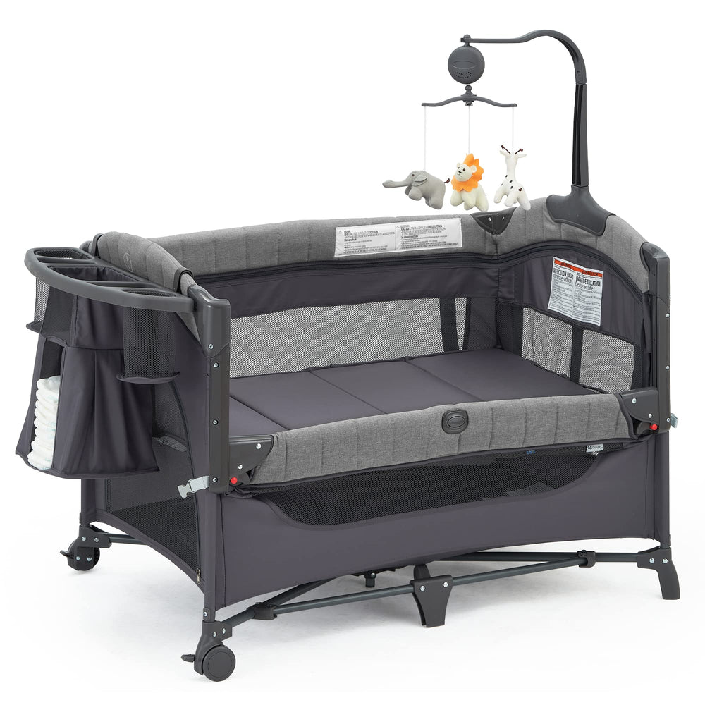 QUTANIX bedside bassinet with full-size insert offering newborn comfort and proximity