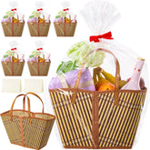 Quzzil bamboo gift basket six-pack ready for gifting