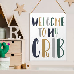 QVUXZ wood decor sign with natural finish suitable as a newborn gift idea