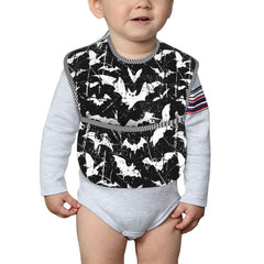 Qwalnely goth bibs wipeable fabric simplifies cleaning after meals.