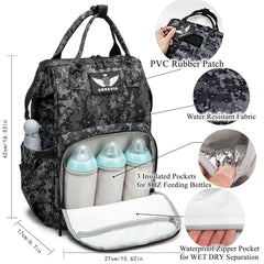 QWREOIA diaper bag backpack USB port enables on the go charging during outings