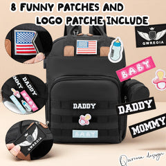 QWREOIA Expandable Diaper Bag Backpack laptop sleeve keeps work devices secure on the go