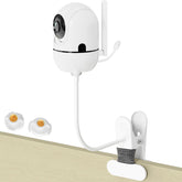 Qwwia baby monitor mount clip close-up showing sturdy crib attachment