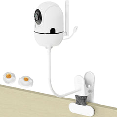 Qwwia baby monitor mount clip close-up showing sturdy crib attachment