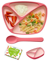 Qyeejong non-slip suction plate with strong suction for mess-free meals.
