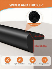 QYV edge corner protector adhesive side up demonstrating strong bond to wood and glass