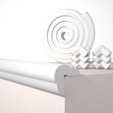 QYV edge protector white-gray closeup padding shows thick air-buffering for kid-proofed furniture.
