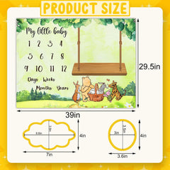 QZCYU Winnie blanket with photo frames showcases growth moments as a keepsake