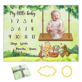 QZCYU Winnie milestone blanket shows Winnie pattern for monthly baby photos