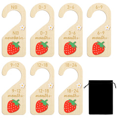 R HORSE 3D wooden strawberry design closet dividers organize clothes by size.
