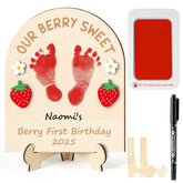 R HORSE Baby 3D Berry Sign front view for a cherished newborn keepsake and photo prop.