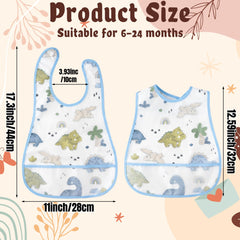 R HORSE crumb catcher pocket bibs catch drips for easier cleanup.