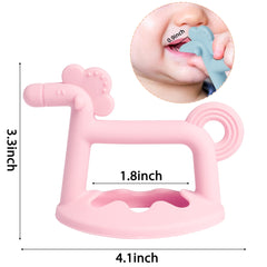 R HORSE baby wrist teether pink, wearable drop-proof design for mess-free teething