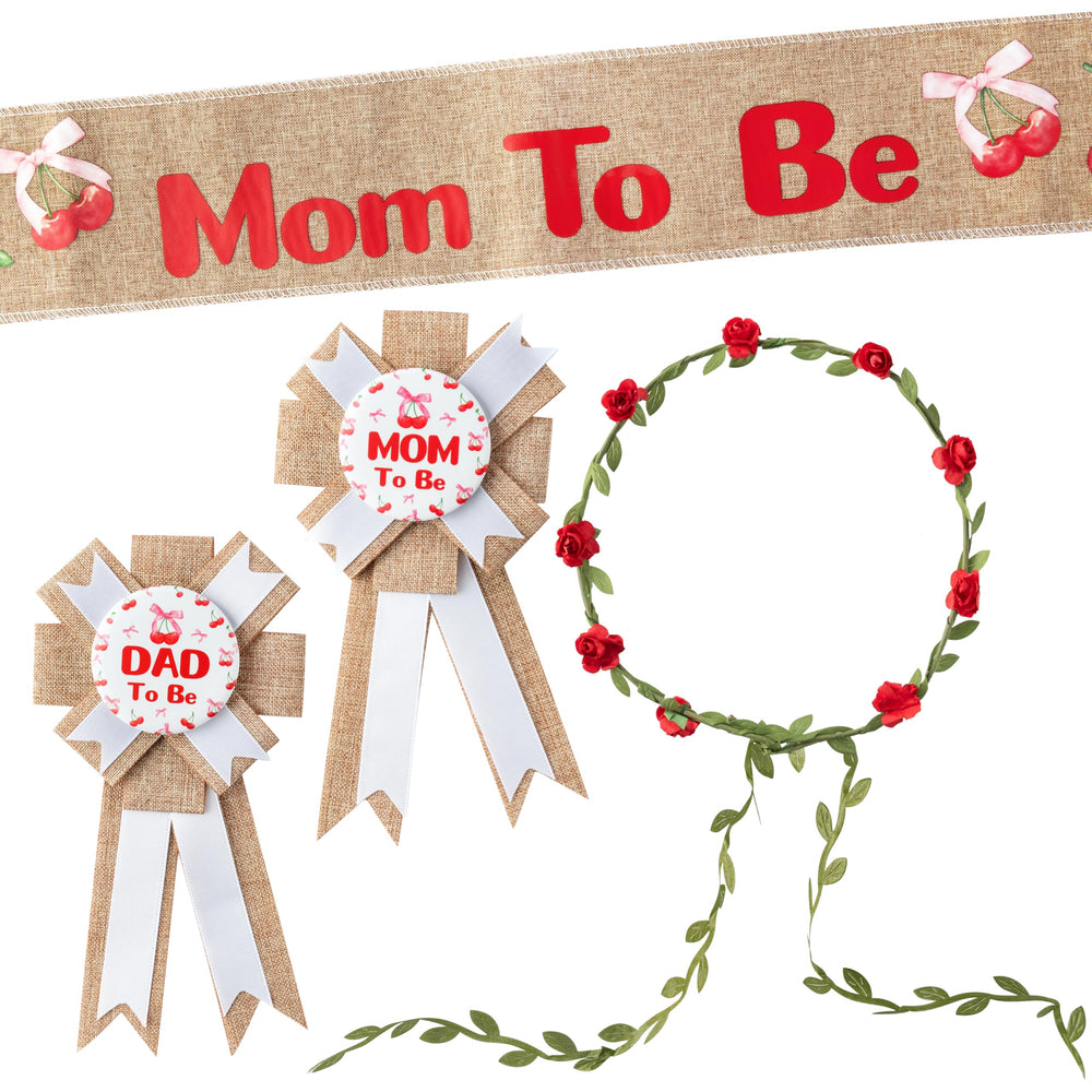 R HORSE mom-to-be sash in cherry burlap for elegant maternity photos