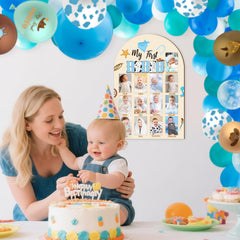 R HORSE nursery decor photo display board in blue