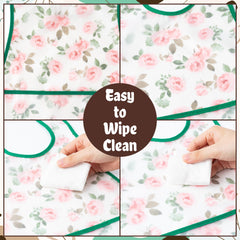 R HORSE pink floral bib uses waterproof coating to keep dry during drool
